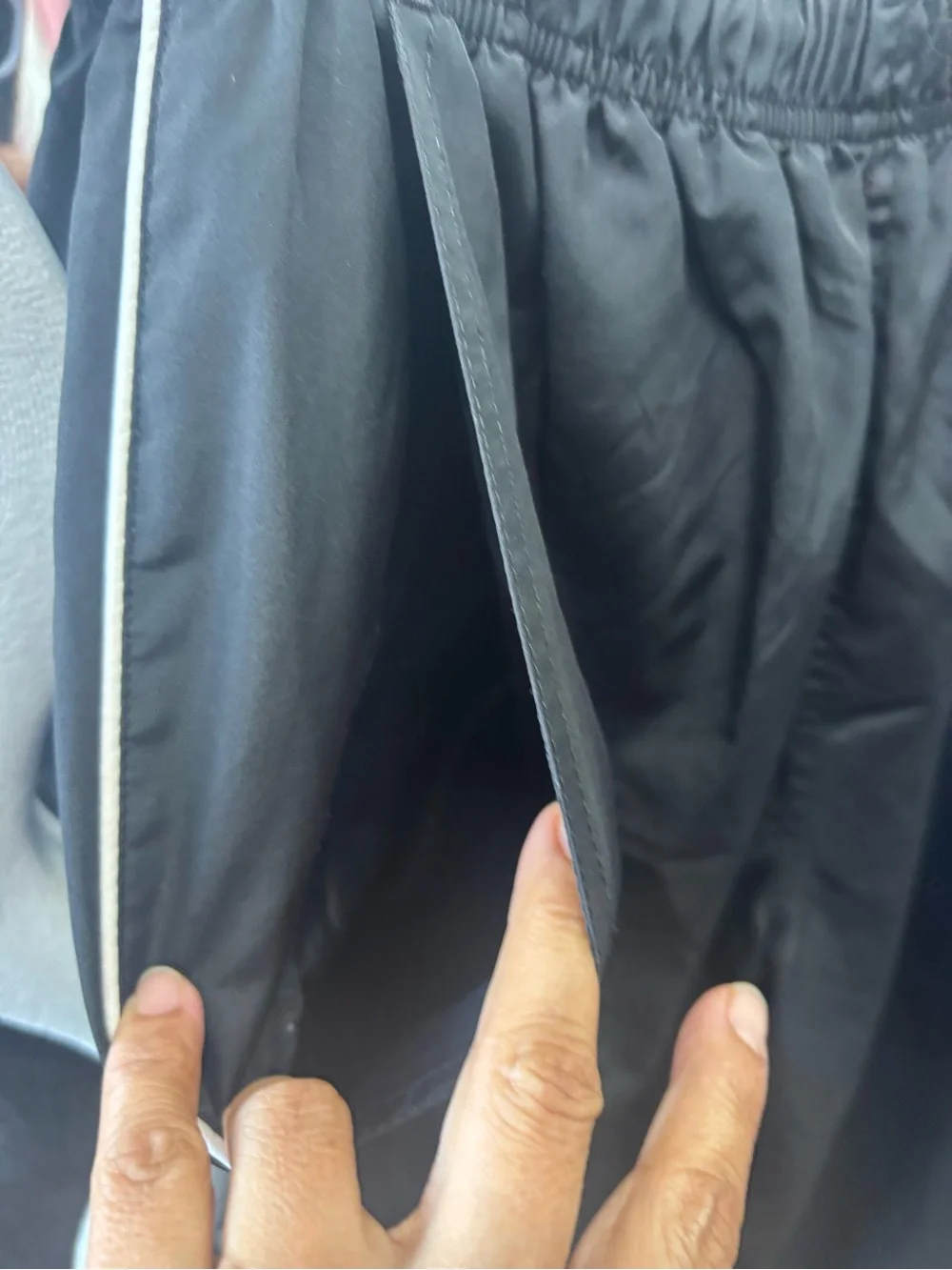 Y2K,Men's Black Jogger Track Pants with White Piping